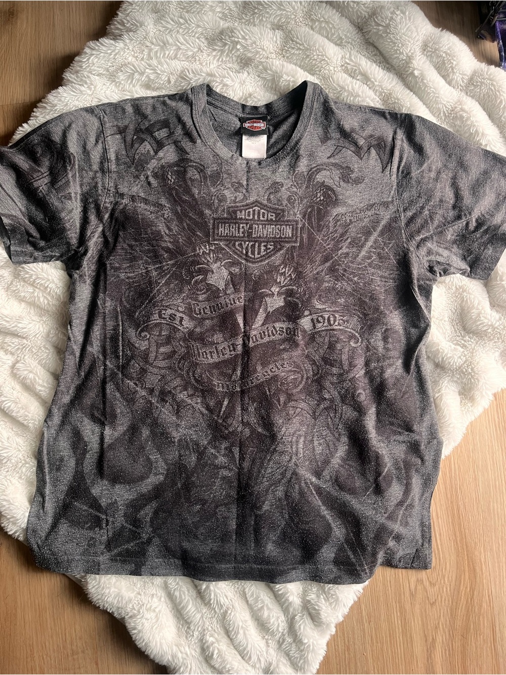 Harley-Davidson Black Charcoal Graphic Short Sleeve Tee